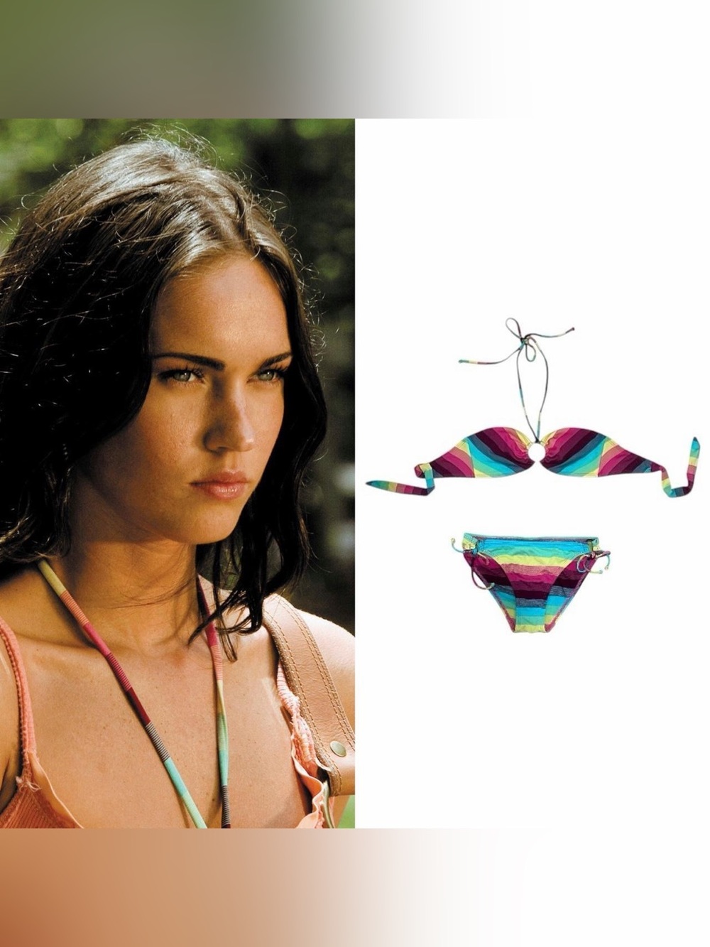 Rainbow Striped Bikini - As Seen On Megan Fox (Transformers)